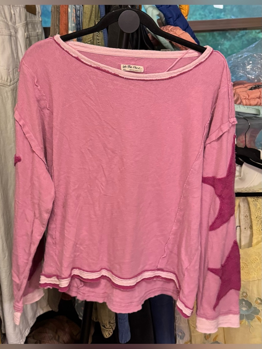 NWOT Free People We The Free You're A Star Tee - pink magenta - Small - Picture 5 of 8